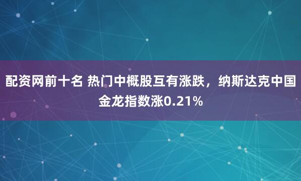 配资网前十名 热门中概股互有涨跌，纳斯达克中国金龙指数涨0.21%